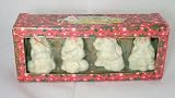Porcelain Bisque Santa Ornaments Made in 1998 NEW in Box (4)