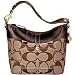 Coach Signature Stripe Small Hobo Shoulder Bag 11688 Mahogany Brown
