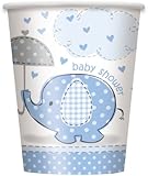 Umbrella Elephant Boy Baby Shower Paper Cups (8ct)