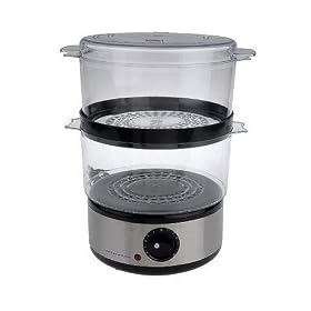 Cook's Essentials 97610 400W 2 Tier Food Steamer with Timer by 
