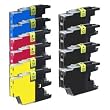 New Set of 10 LC75 High Yield Compatible Ink Cartridge Combo (4xBk, 2xC, 2xM & 2xY) For MFC-J280W, MFC-J425W, MFC-J430W,MFC-J435W, MFC-J5910DW, MFC-J625DW, MFC-J6510DW, MFC-J6710DW, MFC-J6910DW, MFC-J825DW, MFC-J835DW