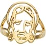 10k Yellow Gold Face Of Jesus Chastity Ring - Size 6 Ladies - JewelryWeb