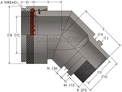 Compaero Memory Ring Adapter, 45 Degree Miter, Black Zinc Nickel