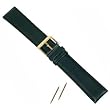 Long Watch Band Black Geniune Padded Calf Leather 20mm