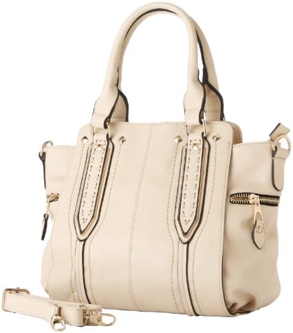MG Collection NORI Chic Beige Top Handle Office Tote Style Satchel Shoulder Bag