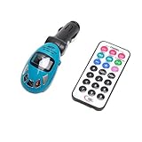 Wireless FM Transmitter Car Kit MP3 Music Player USB SD MMC Slot +Remote Control (USB SD MMC Slot Blue)