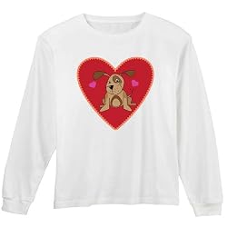 Puppy t-shirt in a youth long sleeve t-shirt.
