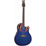 Ovation CDX44 - 8T Celebrity Deluxe Mid - Depth Acoustic - Electric Guitar - Blue Transparent - B0014656UI