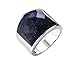 HIJONES Men's Stainless Steel 19mm Blue Sky Stone Cut Gemstone Ring Size 12