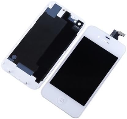 Albero Replacement Full Set Front LCD Display &amp; Touch Screen Digitizer Assembly + Back Cover Housing + 7pcs Repair Opening Tools Kit Compatible For 4S White
