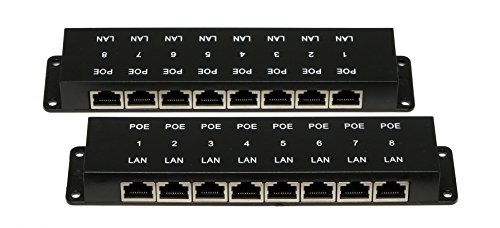WS-POE-8-ENC Multi Port PoE Injector with 8 Ports for Power and Data To 8 Devices, Add Power over Ethernet To Any Switch. Use with External Power Supply for Passive or 802.3af Devices