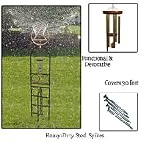 Metal Trellis W/poseidon's Trident Copper Sprinkler & Wind Chime