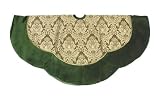 48 French Damask Gold & Olive Christmas Tree Skirt