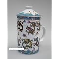 Teebecher + Sieb & Deckel � 7,5cm H 14cm "neun Drachen"