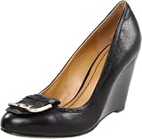 Nine West Women’s Ogoodness Wedge Pump,Black Leather,9 M US
