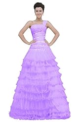 A-line Chiffon/Organza  Beaded Lace One Shoulder Sleeveless Quinceanera Dress/Wedding Dress  with a Chapel Train  with a Court Train  With Ruffles