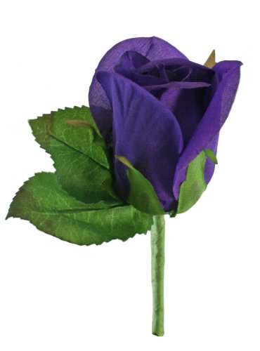 Purple Silk Rose Boutonniere - Wedding Boutonniere Prom