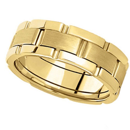 Unique Wedding Band Comfort Fit in 18k Yellow Gold (8.5mm) 41VbbNHK7ZL Unique Wedding Band Comfort Fit in 18k Yellow Gold (8.5mm)
