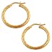 14 Karat Rose Gold Diamond-Cut 3x25mm Polished Hoop Earrings