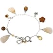 Freshwater Gold Pearl Charm Bracelet With Yellow Jade, Swarovski Crystal & Sterling Silver