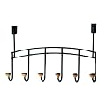 Over-the-Door 6-Hook Rack with Wood Knobs