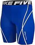 New 048 Skin Tights Compression Leggings Base Layer Blue Running Short Pant Mens