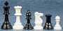 Value Club Plastic Chess Set in Black & Ivory - 3 3/4" King