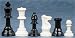 Value Club Plastic Chess Set in Black & Ivory - 3 3/4" King