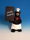 Black Bear Chef Cafe Statue Home Rustic Lodge Kitchen Decor