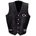 Giovanni Navarre® Italian StoneTM Design Genuine Leather Vest with Embroidered Christian Patches