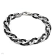 Gentlemens Bracelet With 1.00ctw Genuine Diamonds Crafted in Black Ceramic and 14K White Gold. Total item weight 30.7g Length 9in