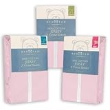 Bed Ted Jersey Fitted Sheet, Pink, Pram, 2 Pack
