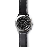 Dial Chronograph Watch w/ Leather Band