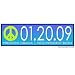 Peace 01-20-09 Inauguration Car Bumper Sticker