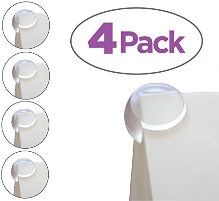 4 PACK Clear Corner Guard Protector Cushion with Pre-Applied Adhesive Strips - Holds Firm with No Damage to Furniture - Matte Finish