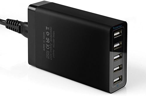 New Arriveal 40W 5-Port High Speed Desktop USB Charger Travel Power AC Adapter with Superfast Technology/1.5M Line Power Cord US Plug,for Family Use Or Traverl,for iPhone6/6plus/Iphone 5/5s/5c/iPad Air 2, Samsung Galaxy/Nexus, HTC, Nokia and More