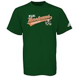 adidas Miami Hurricanes Green Slant Script T-shirt