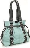 Large Blue Leather ''Marcela'' Tote