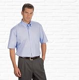 Kurzarm Uni Hemd Button Down, Gr. XL (43/44), hellblau