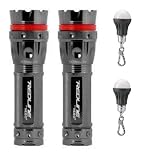 2-Pack Nebo Redline Tactical Flashlight Strobe S.O.S 220 Lumen #5581 with Neiko Keychain LED Light Bulb Charm Flashlight - Black