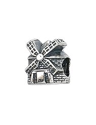 Zable (tm) Sterling Silver Windmill Pandora Compatible Bead / Charm