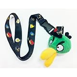 Angry Birds Lanyard Keychain Holder with Bonus (Green  Bird) 2.5 Angry Bird Plush Doll