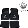 Crown Gem Crystal Studded Rhinestone Car Truck SUV Front & Rear Seat Carpet Floor Mats - 4PC