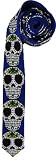Okutani Pattern Skinny Tie - More Patterns! (Sugar Skull-Black/Blue)