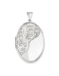 Sterling Silver 38mm Scroll Oval Locket. Metal Wt- 5.82g