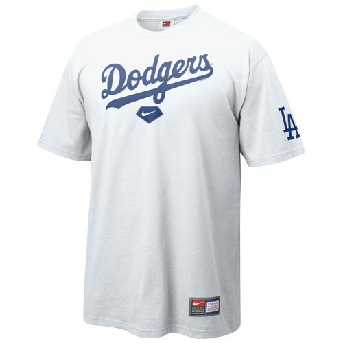 Nike L.A. Dodgers White 2008 Practice T-shirt