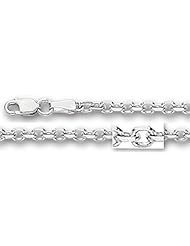 14K White Gold Cable Link Chain ( Width 3.1 mm)