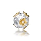 Bling Jewelry .925 Sterling Silver 3D CZ Flower Charm Bead Pandora Compatible