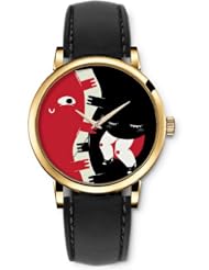 SPRAWL Aanalog Fashion Series Gold Ladies Watches of Genuine Black Leather Strap,Unique Wrist Watch for Women Girls Designed with Piano keyboard with cute faces and colors