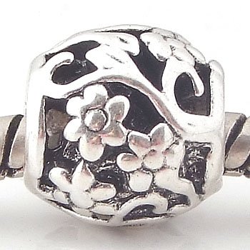 Andante Stones 925 Silber Bead mit kleinen Blumen Element Kugel für European Beads + Organzasäckchen Beads